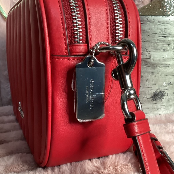 NWT Coach Candy Apple Red Puffy Quilted Jes Crossbody Purse - Picture 5 of 6